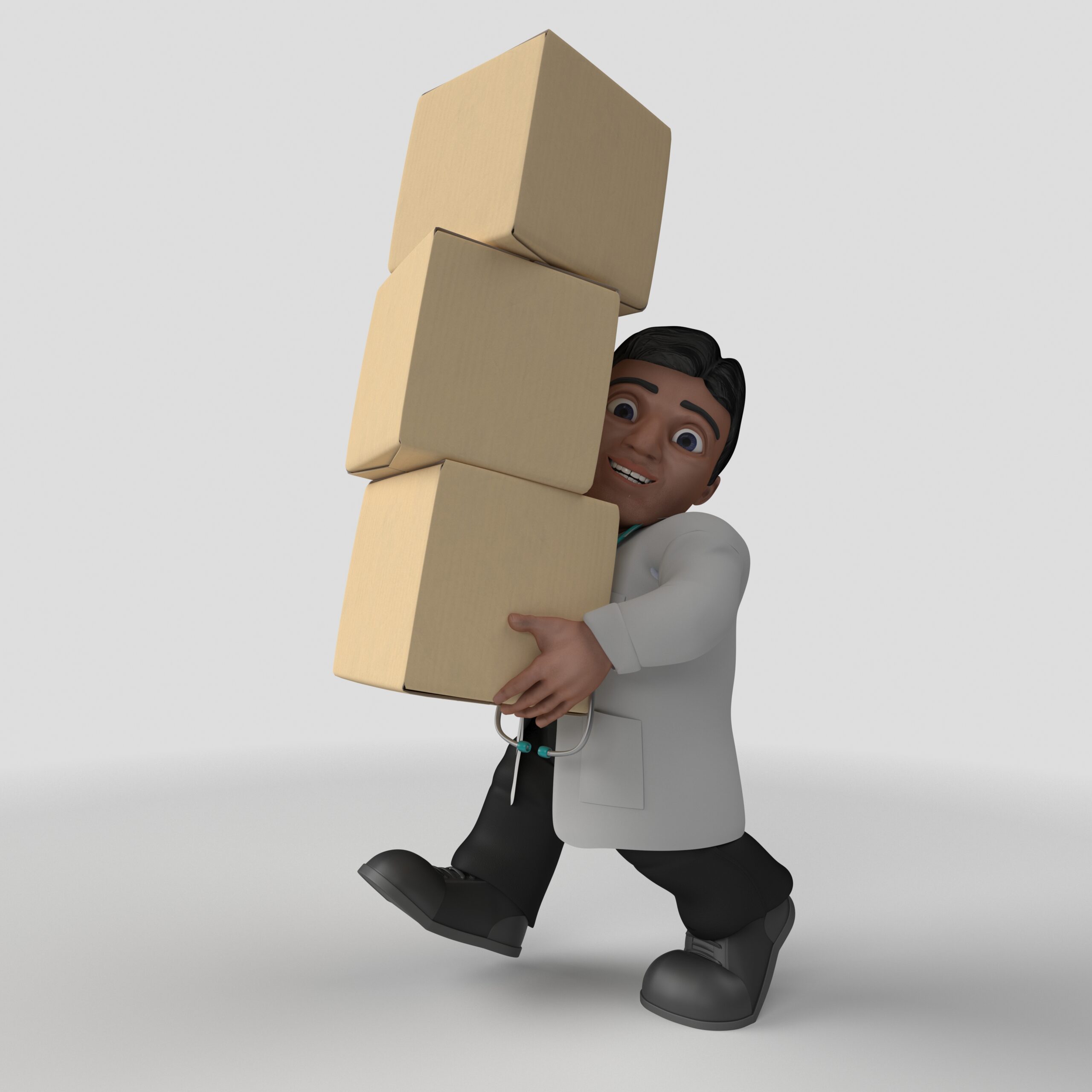 3D Render of Cartoon Doctor Character